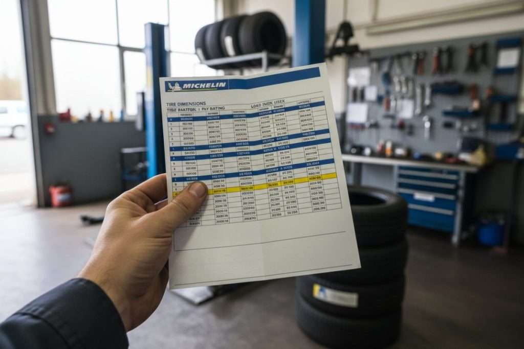 Tableau taille Easy Grip Michelin : trouvez la bonne référence